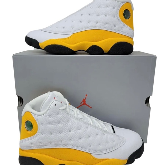 Nike Air Jordan 13 High Yellow Black White W9 - Picture 2 of 6
